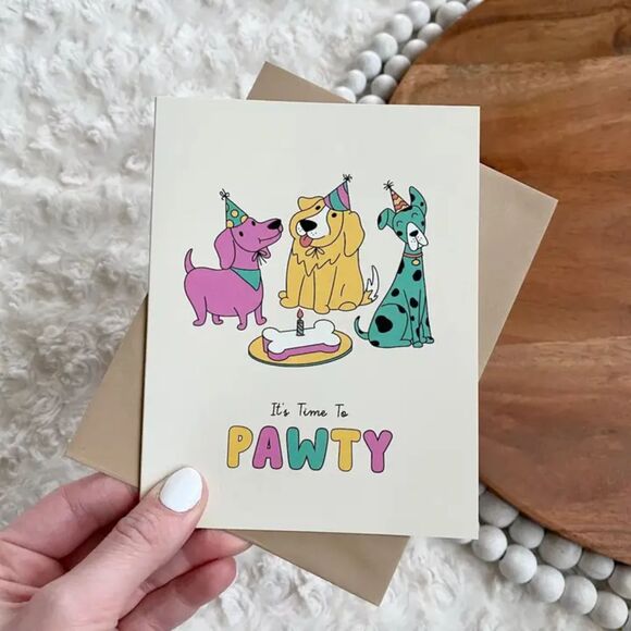 "It's Time To Pawty" Greeting Card - Picture 2 of 5